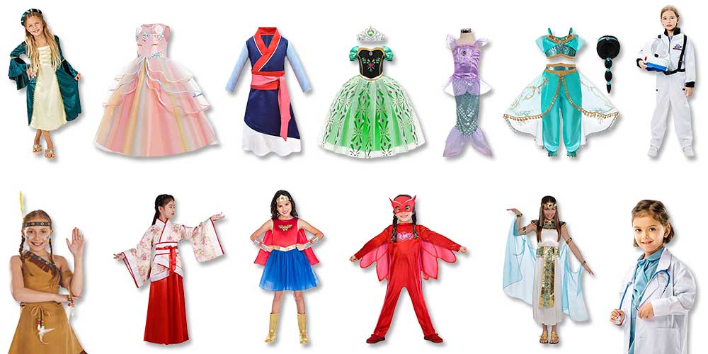 Costume mirenda encanto avec la perruque deguisement fille enfant